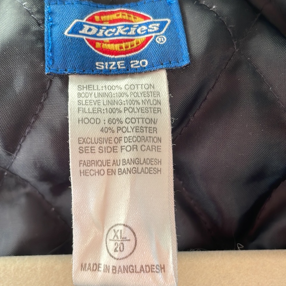 COPY - Dickies Boys Size 20 Plaid Hooded Flannel Zip Front Poly Fill Quilted Li… - Picture 4 of 6